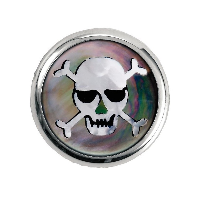 Framus & Warwick - Stacked Potentiometer Dome Knob, Skull, Inlay - Chrome